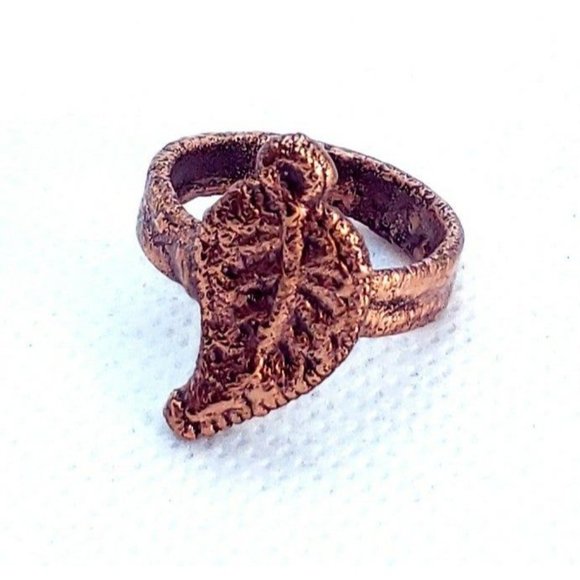 Copper leaf ring size 6.5 - Picture 2 of 12